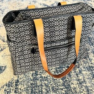 Vintage Coach signature C monogram tote baby bag #5707 leather straps
